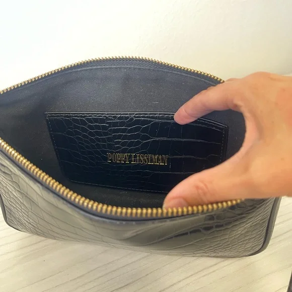 POPPY LISSIMAN BLACK CROC PURSE - Picture 6 of 9
